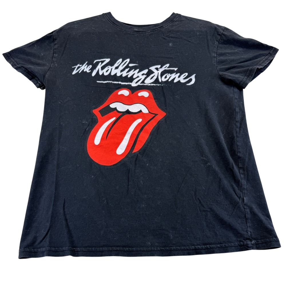 The Rolling Stones T-Shirt Unisex M Black Graphic Logo Rock Band Short Sleeve